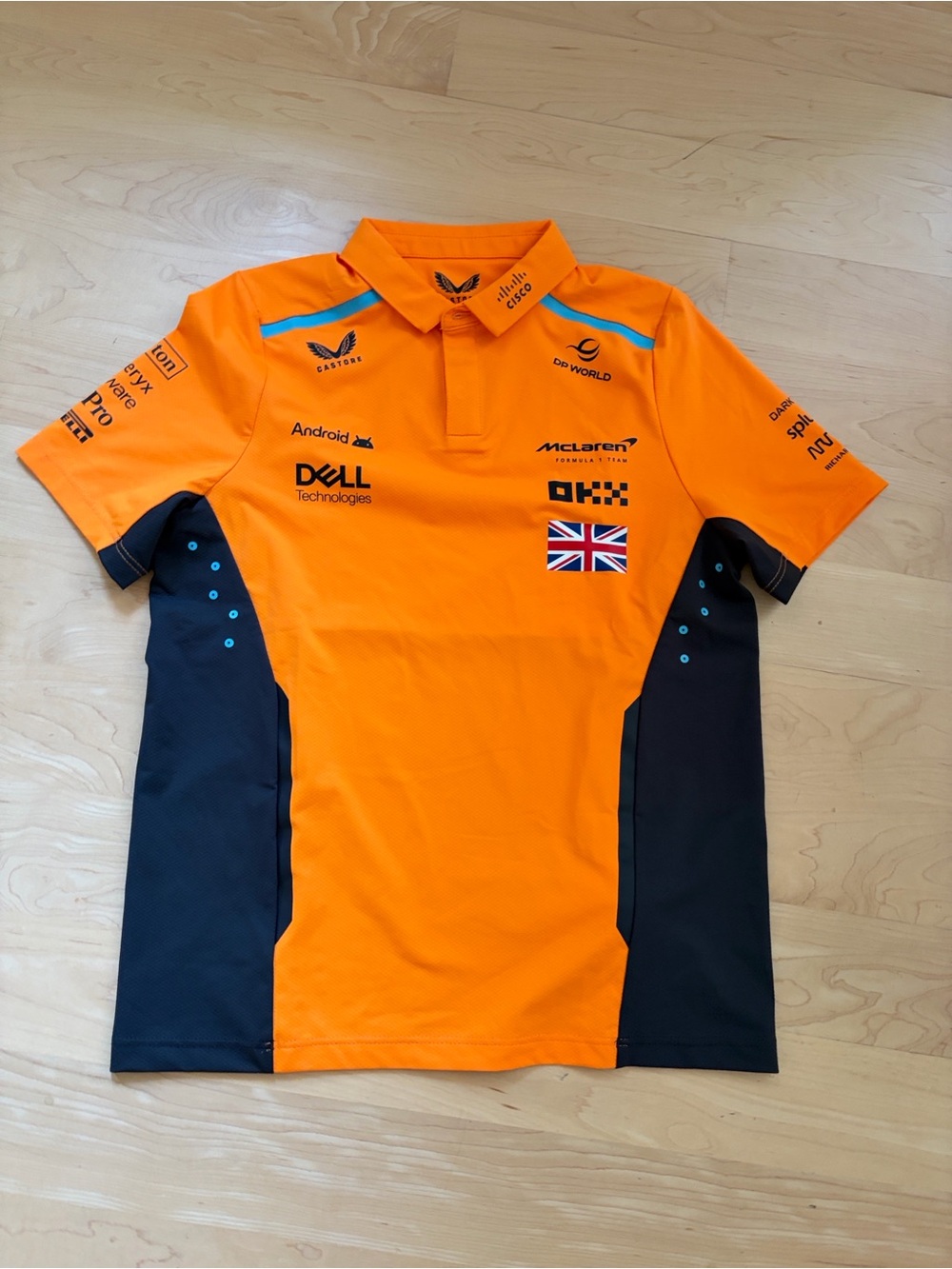 McLaren Kids' Orange and Black Team Polo Shirt